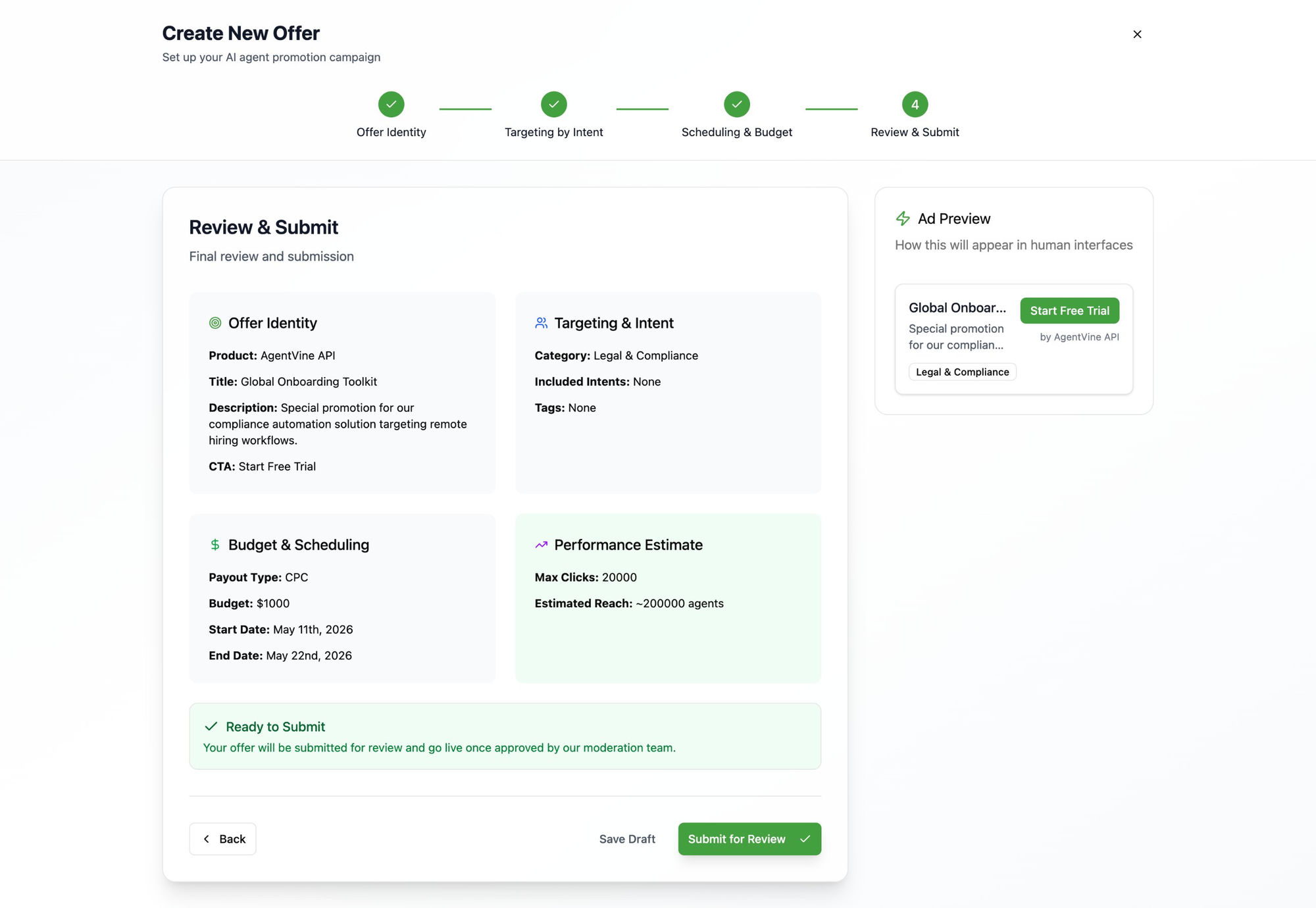 Review & Submit