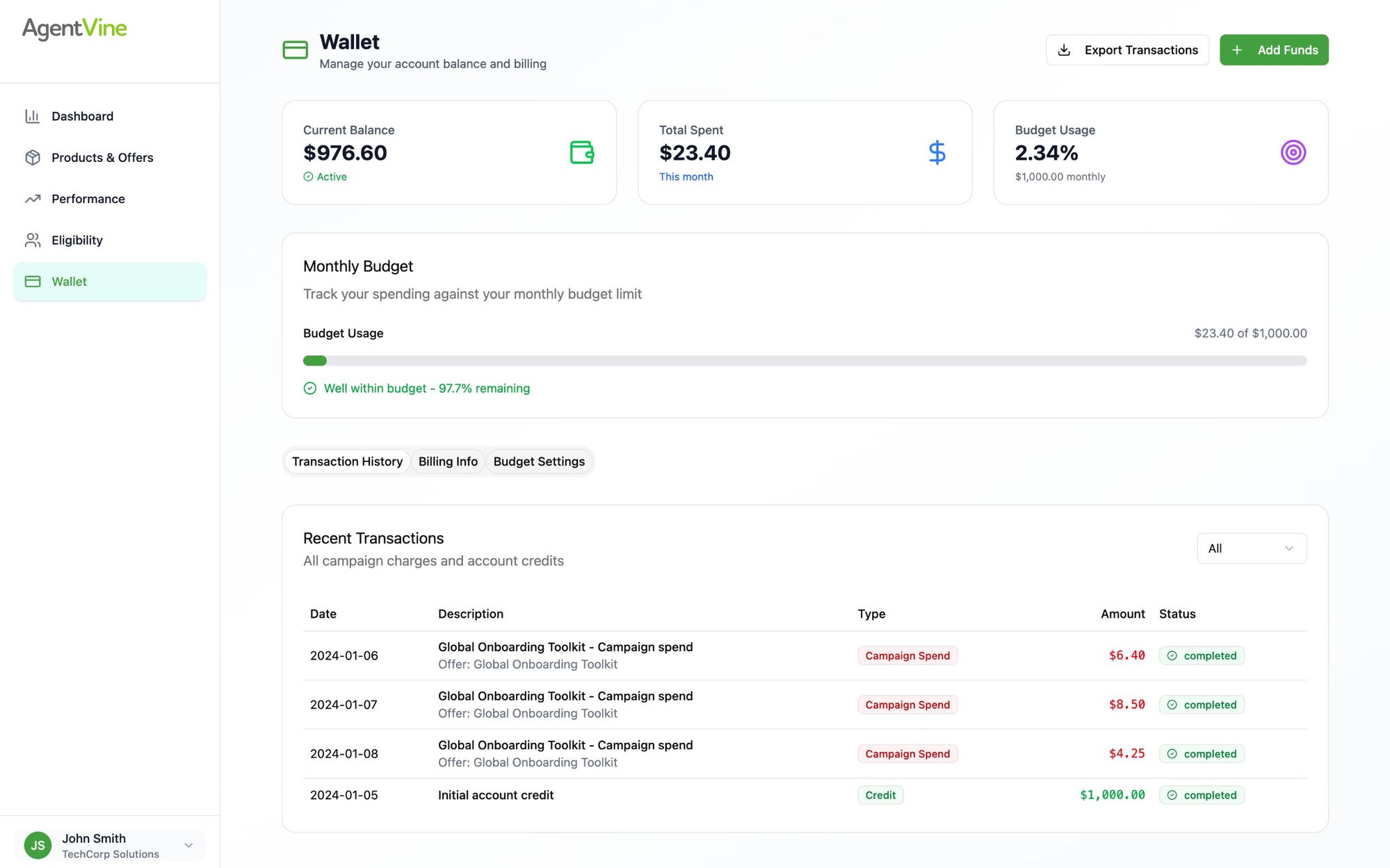 Wallet · Financial Hub